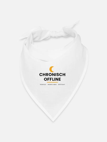 Chronisch Offline - Bandana Dreieckstuch - Weiß