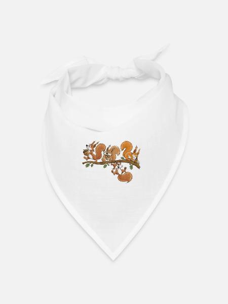 Lustige Eichhörnchen Eichel Wald Tierhumor - Bandana Dreieckstuch - Weiß