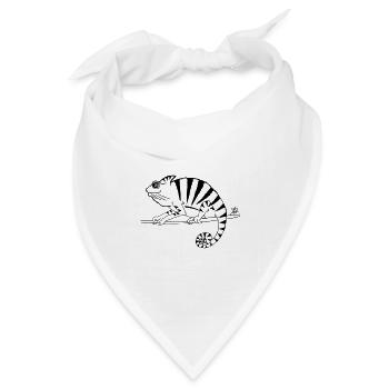 witziges Chamäleon Reptilien  - Bandana Dreieckstuch - Weiß - Vorne