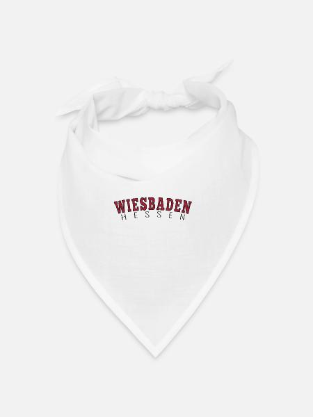 Wiesbaden Hessen - Bandana Dreieckstuch - Weiß