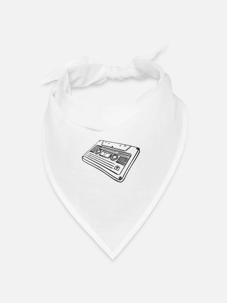 Kassette - Bandana Dreieckstuch - Weiß