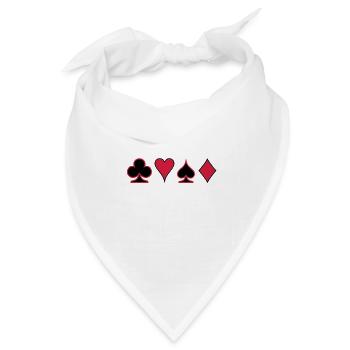 Poker Deck Dealer Trumpf Spielkarten Skat Canasta - Bandana Dreieckstuch - Weiß - Vorne