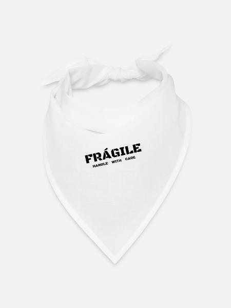 FRÁGILE - Bandana Dreieckstuch - Weiß