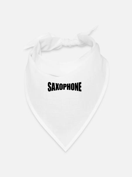 saxophon - Bandana Dreieckstuch - Weiß