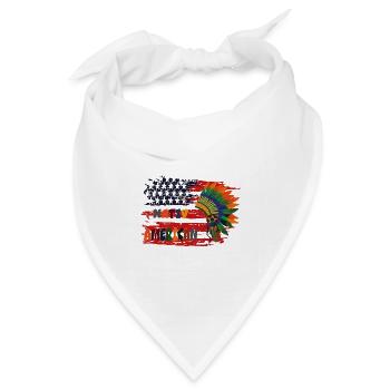 Indianer Nativ American - Bandana Dreieckstuch - Weiß - Vorne