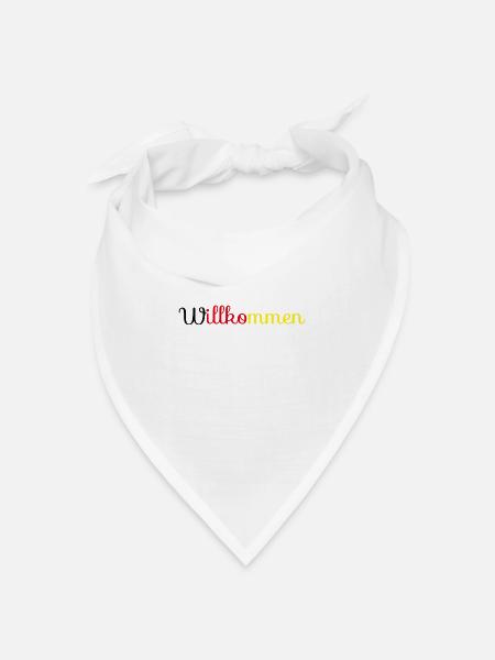 Deutschland Willkommen Flagge Patriot Geschenk - Bandana Dreieckstuch - Weiß