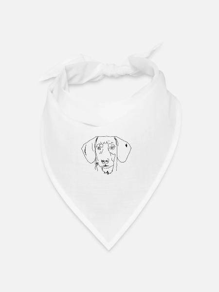 Dackel - Bandana Dreieckstuch - Weiß
