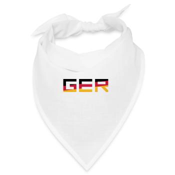 GER Team Germany Deutschland Farben Schwarz Rot Go - Bandana Dreieckstuch - Weiß - Vorne