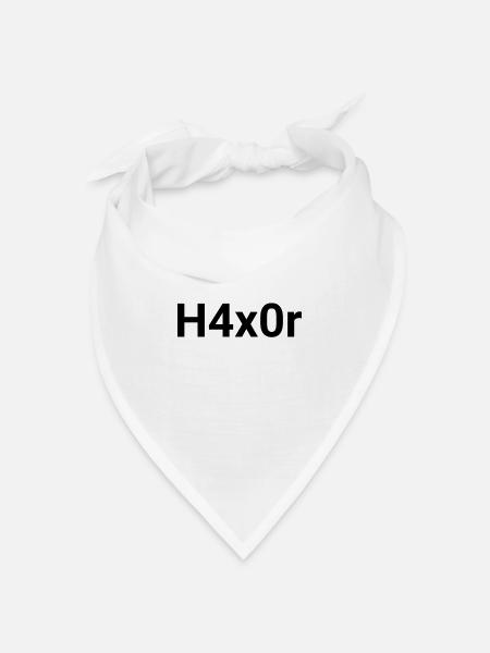H4x0r | Hacker Design 2.0 - Bandana Dreieckstuch - Weiß