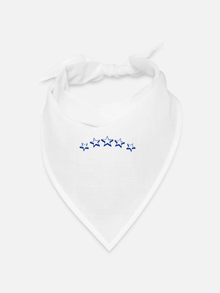Sterne blau - Bandana Dreieckstuch - Weiß