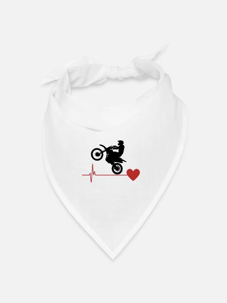Motocross Passion - Bandana Dreieckstuch - Weiß