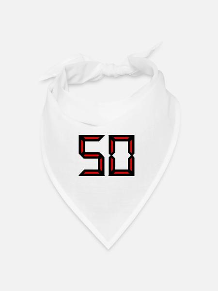 50. 50 JAHRE. 50-jähriges Jubiläum. GEBURTSTAG 50 JAHRE. - Bandana Dreieckstuch - Weiß