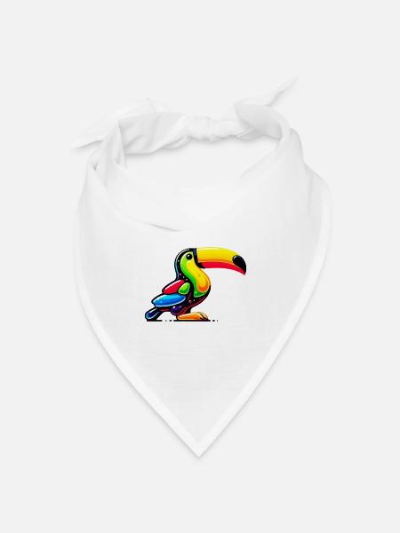 Tukan - Bandana Dreieckstuch - Weiß