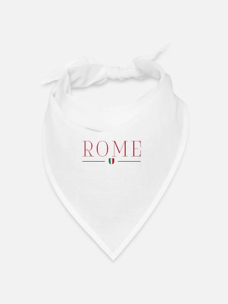 Rom, Italien Stil Design T-Shirt - Bandana Dreieckstuch - Weiß