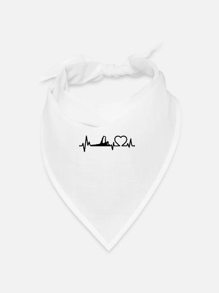 Herzschlag Yoga - Bandana Dreieckstuch - Weiß