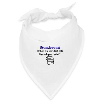Standesamt Typo Hochzeitslook - Bandana Dreieckstuch - Weiß - Vorne