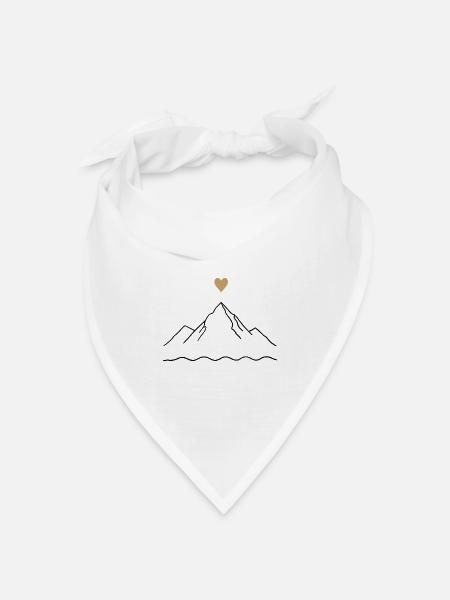 Berg Liebe - Bandana Dreieckstuch - Weiß
