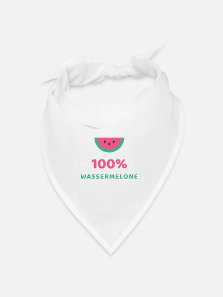 100% Wassermelone - Bandana Dreieckstuch - Weiß