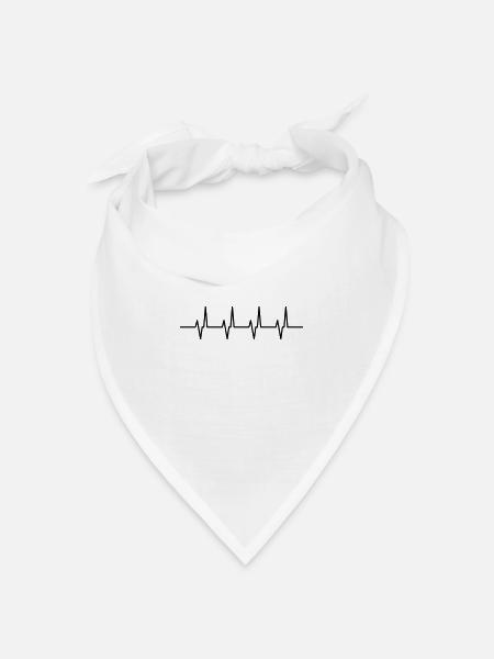 herz frequenz - Bandana Dreieckstuch - Weiß