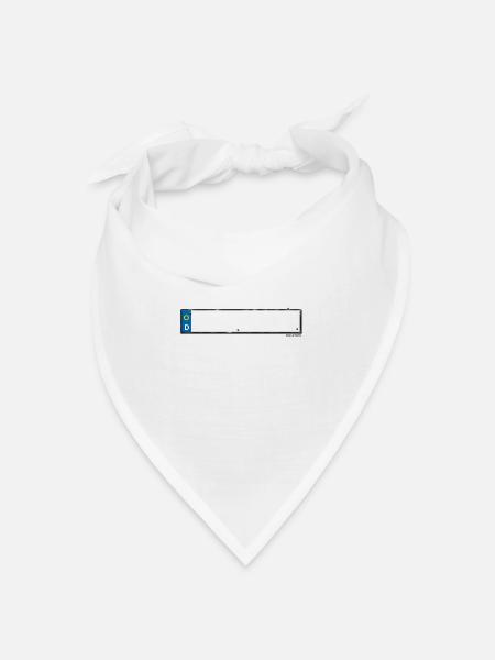 geburtstagnummernschild - Bandana Dreieckstuch - Weiß