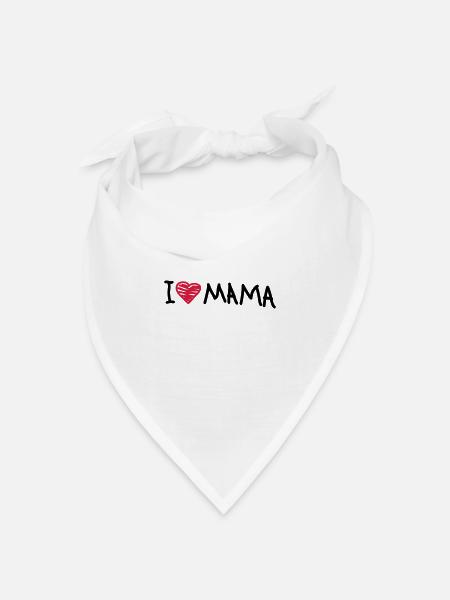 i_love_mama - Bandana Dreieckstuch - Weiß