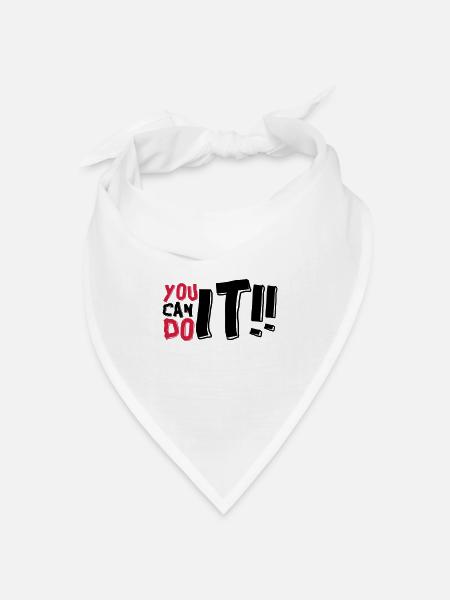 du kannst es schaffen - Bandana Dreieckstuch - Weiß