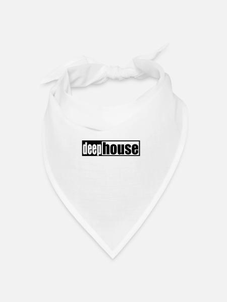 Techno - House - Deep House - Bandana Dreieckstuch - Weiß