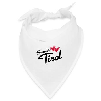 Servus Tirol mit Doppelherz - Bandana Dreieckstuch - Weiß - Vorne