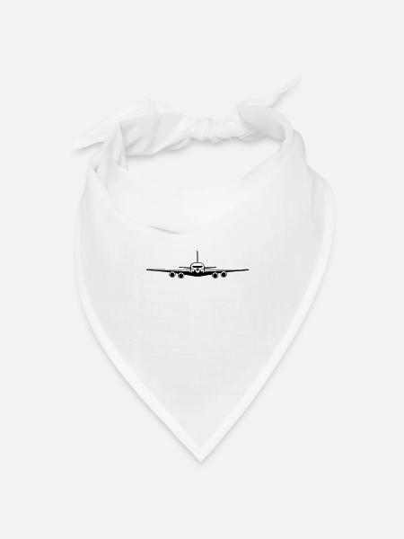 flugzeug - Bandana Dreieckstuch - Weiß