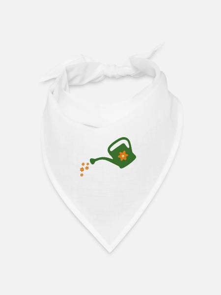 Blumen gießen Gießkanne (dunkel) - Bandana Dreieckstuch - Weiß