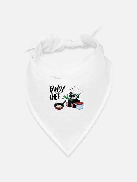 Panda koch - Bandana Dreieckstuch - Weiß