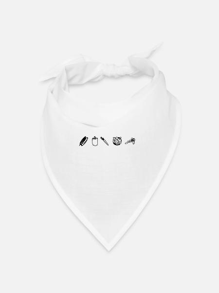 Veggies, Gemüse, Vegan, Vegetarier, Vegan - Bandana Dreieckstuch - Weiß
