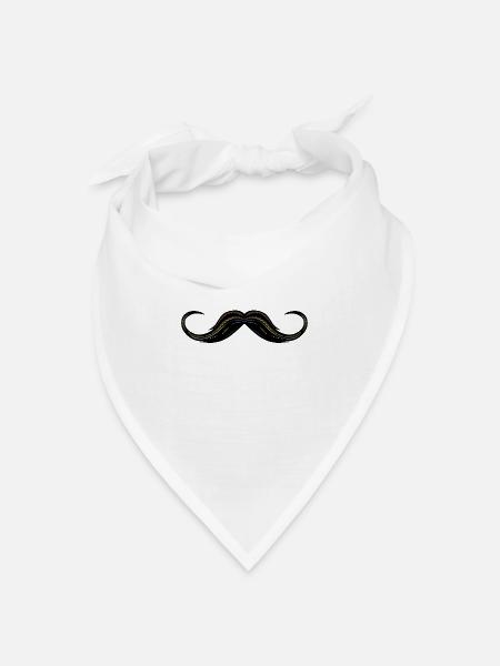 Schnurrbart Schnurrbart - Bandana Dreieckstuch - Weiß