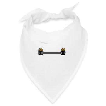 Gewichtheben Pommes Frites Bodybuilder - Bandana Dreieckstuch - Weiß - Vorne