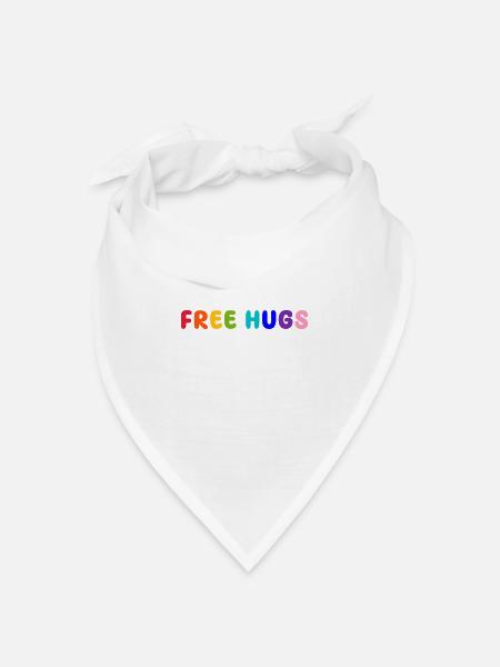 free hugs - Bandana Dreieckstuch - Weiß