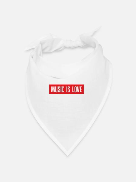 Music is love - Bandana Dreieckstuch - Weiß