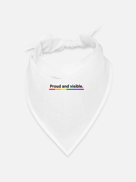 Stolz und sichtbar - Bandana Dreieckstuch - Weiß