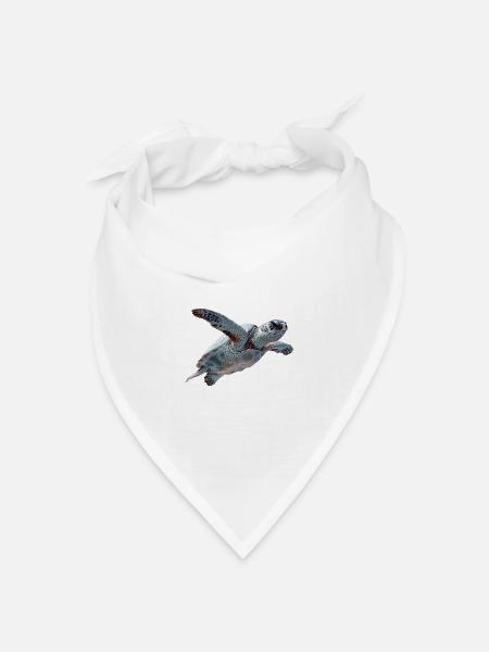 Geometrische Schildkröte Muster - Bandana Dreieckstuch - Weiß