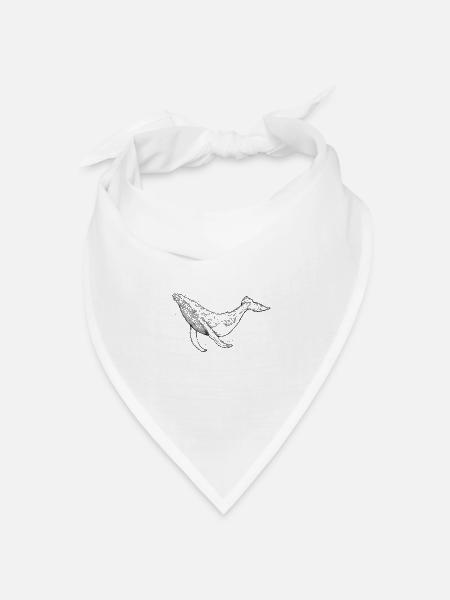 Buckelwal - Bandana Dreieckstuch - Weiß