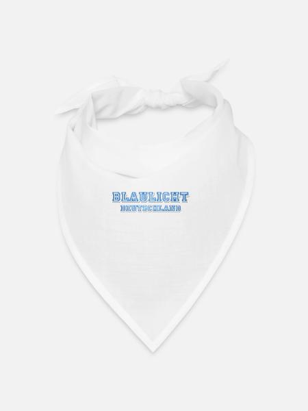 Blaulicht Deutschland Sterne26x10 - Bandana Dreieckstuch - Weiß