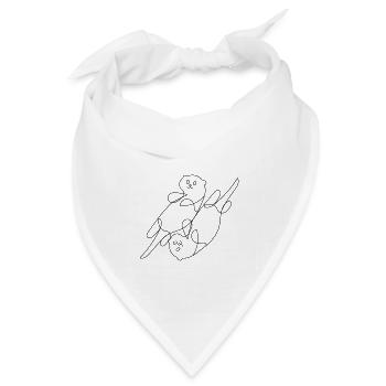 Otter One-Line-Art - Bandana Dreieckstuch - Weiß - Vorne