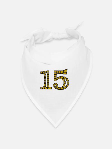 15. 15 JAHRE. 15-JÄHRIGES JUBILÄUM. 15-JÄHRIGES JUBILÄUM. - Bandana Dreieckstuch - Weiß