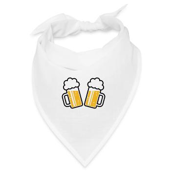 2 Bierkrüge Prosten Zu, Prosit! (Bier Maßkrüge 2C) - Bandana Dreieckstuch - Weiß - Vorne