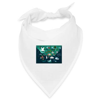 Südnorwegen Souvenir  - Bandana Dreieckstuch - Weiß - Vorne