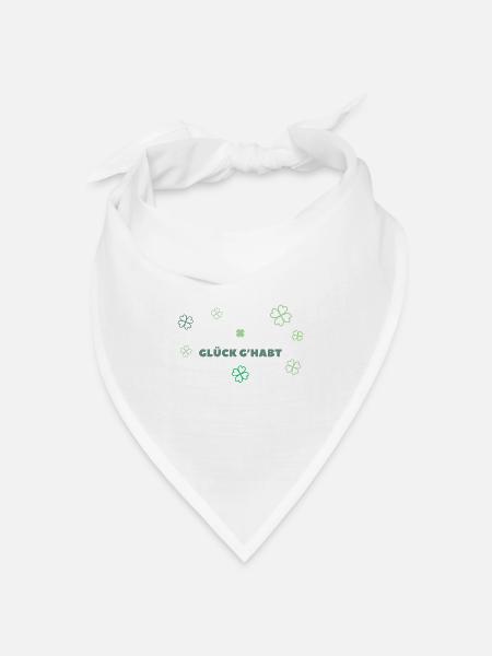 Glück g'habt - Design für positive Vibes - Bandana Dreieckstuch - Weiß