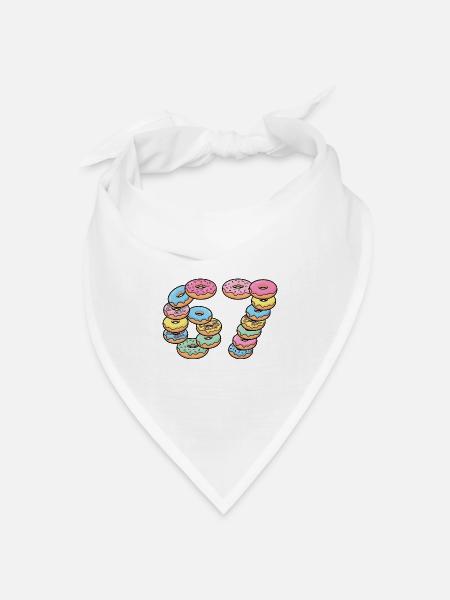 Pastel Donut Stack 67 Muster - Bandana Dreieckstuch - Weiß