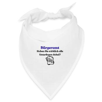 Bürgeramt Blau Typografie Shirt - Bandana Dreieckstuch - Weiß - Vorne