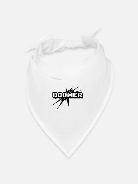 Boomer Explosionschrift - Bandana Dreieckstuch - Weiß