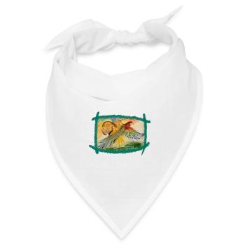 Aras über dem Regenwald - Bandana Dreieckstuch - Weiß - Vorne