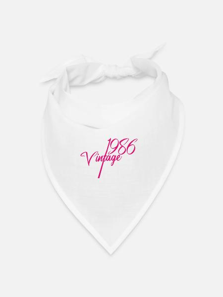 Vintage 1986 Script Kollektion - Bandana Dreieckstuch - Weiß